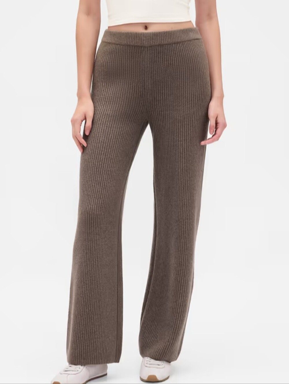 NEW! GAP Wide-Leg CashSoft Shaker-Stitch Swrater Pants Size L